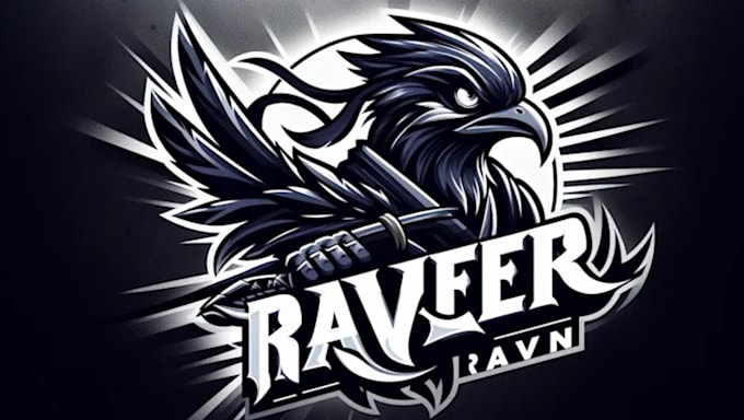 make creative wall mural ninja raven mascot logo