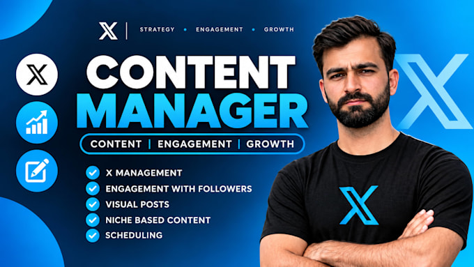do x twitter management with valueable content posts threads and visuals