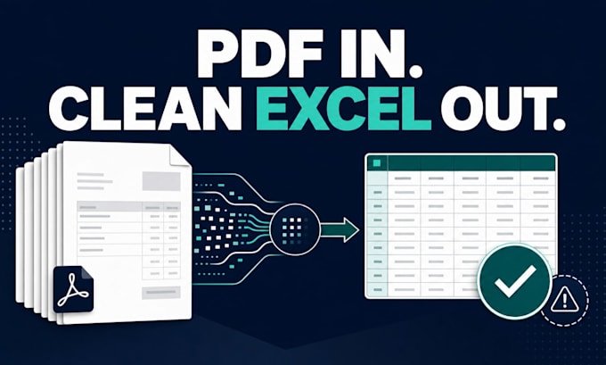 convert recurring PDF invoices to excel or CSV with validation