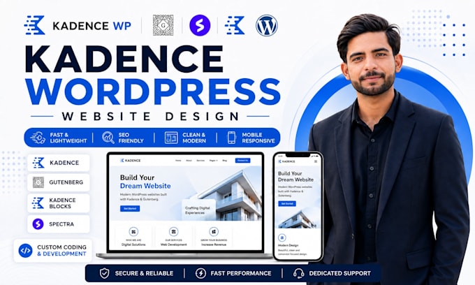 build a kadence wordpress website with gutenberg blocks
