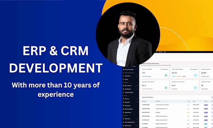 develop custom erp software, CRM and web applications