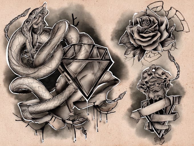 create an artistic tattoo design with custom details