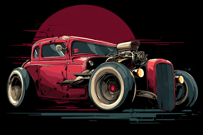 create racing illustration for t shirt design