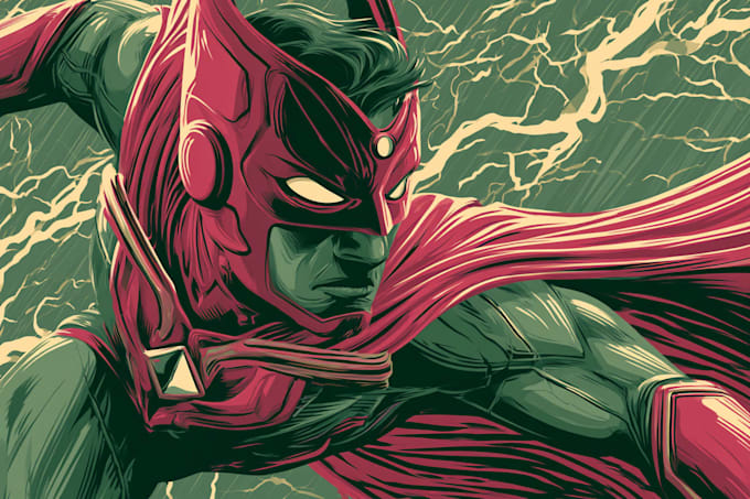 make your book illustration superhero comes art