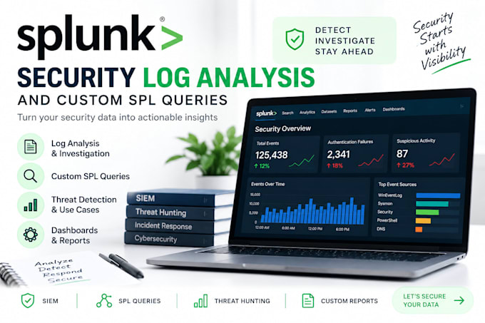 analyze security logs using splunk and create spl queries
