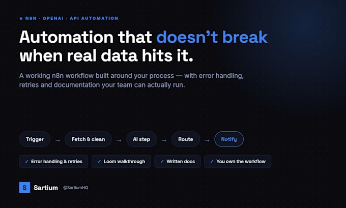 build a production ready n8n automation with error handling and docs