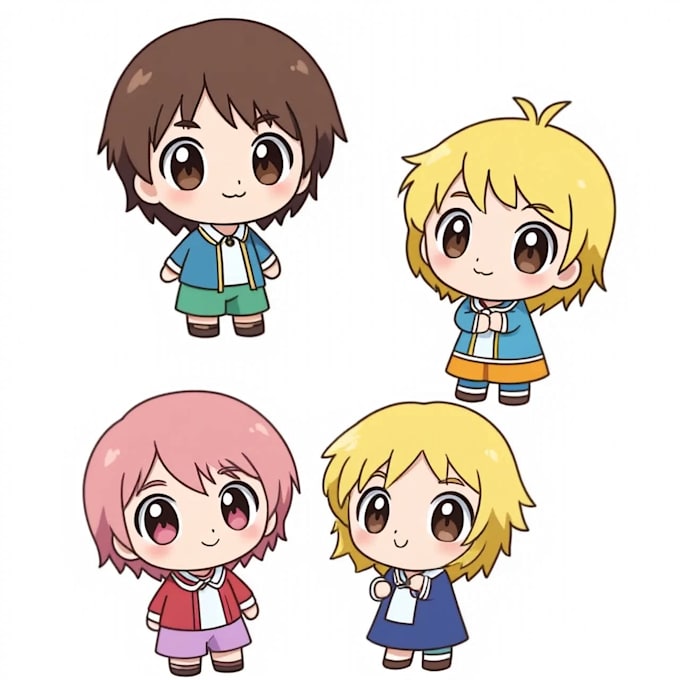 draw cute chibi character, anime portrait and vtuber avatar