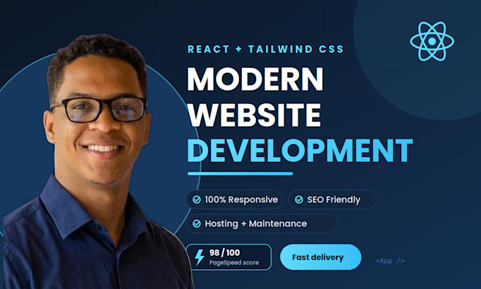 develop your business website using react and tailwind CSS