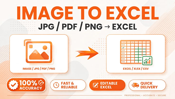 accurately convert PDF to excel, scanned document to excel in 2 hours