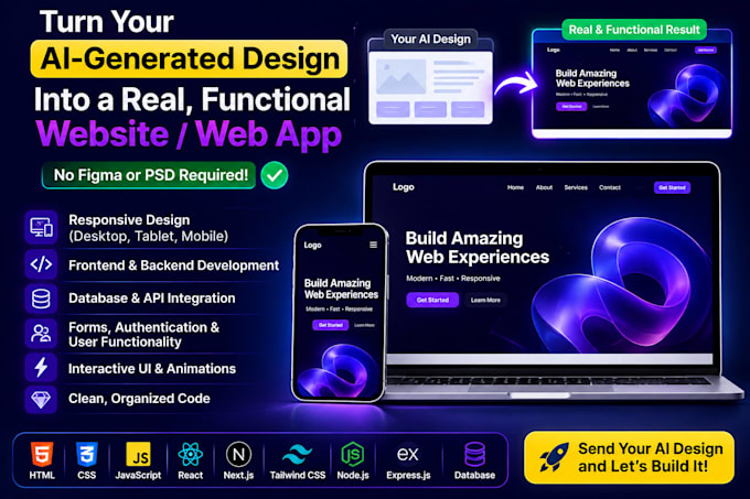 turn your ai website design into a functional website