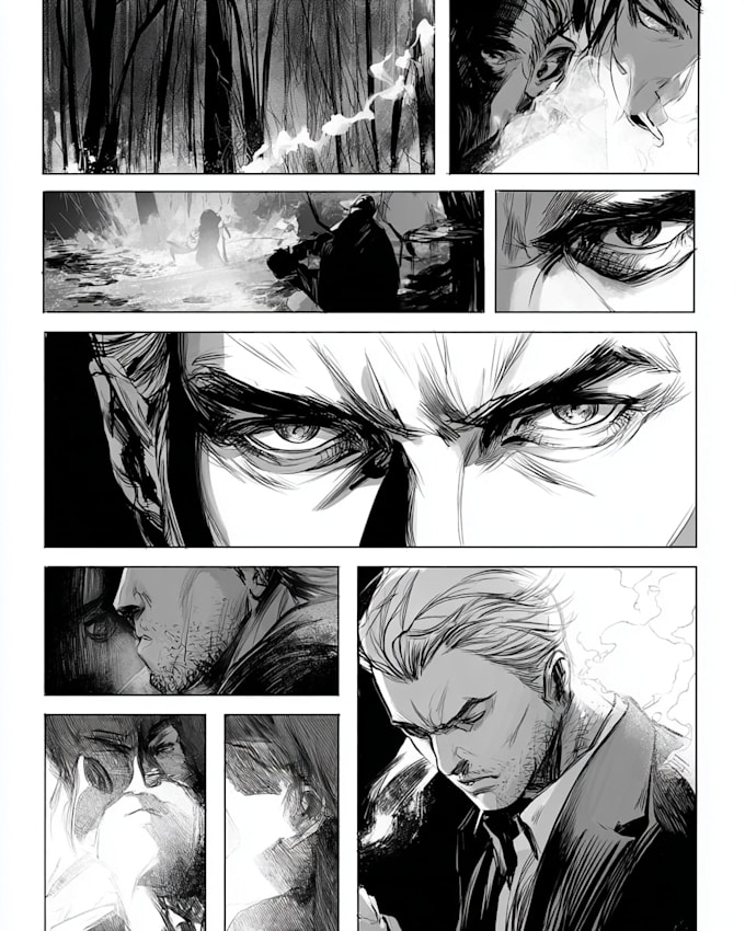 do a comic book page illustration