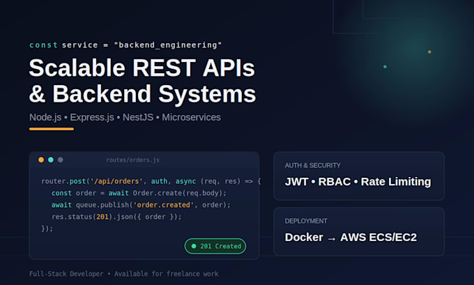 build scalable rest api and backend with nodejs express nestjs
