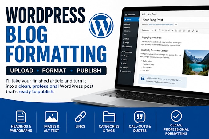 upload and format your blog posts in wordpress
