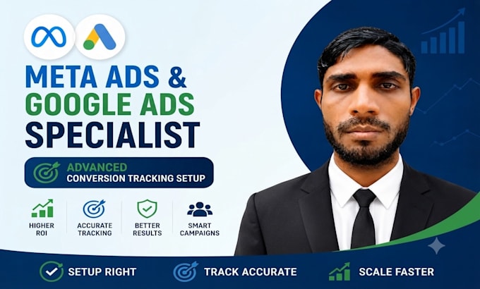 manage your meta ads, google ads with advanced conversion tracking setup
