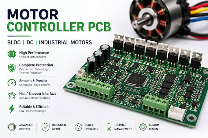 design motor controller pcb for bldc, dc and industrial motors