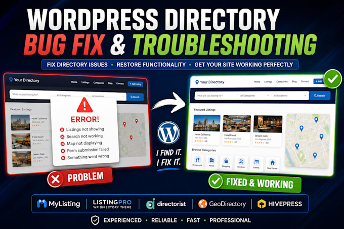 fix and troubleshoot your wordpress directory website