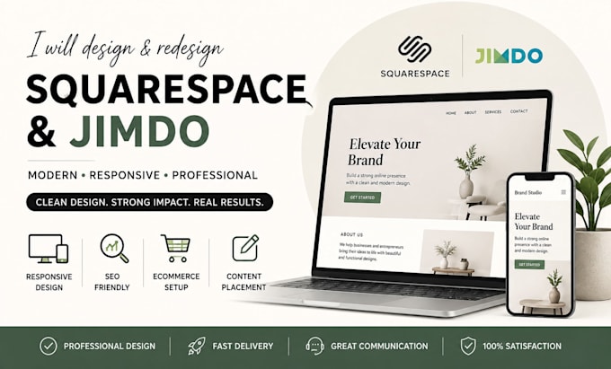 design redesign professional squarespace and jimdo websites