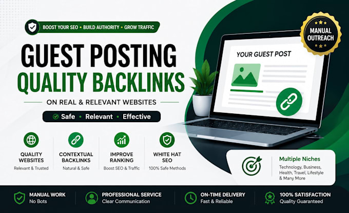 provide quality guest post backlinks on general niches