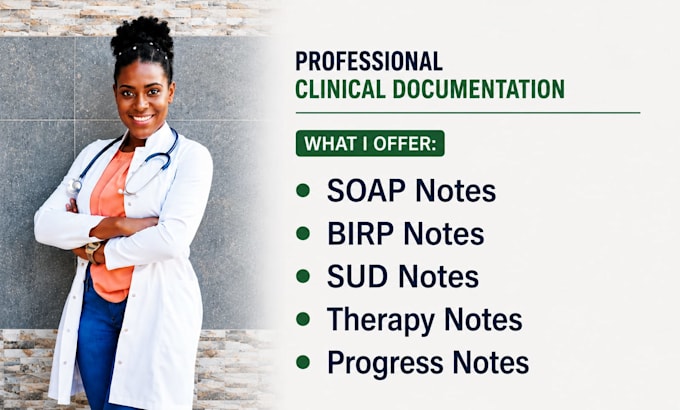 professionally document and format soap, birp, sud, therapy, and progress notes