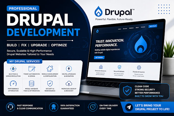 develop fix bugs for drupal website create drupal website redesign drupal mysql