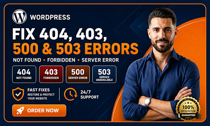 fix 404 503 not found, 403, forbidden, 500 internal server error in a wordpress