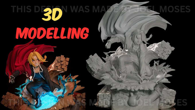 create a 2d to 3d character modelling custom stl 3d print ready character