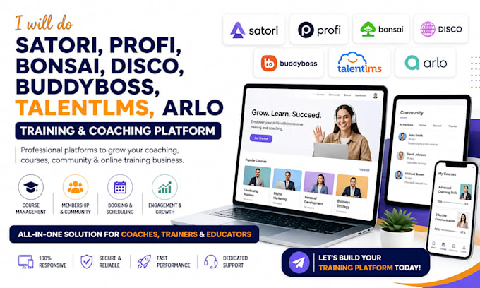 do satori profi bonsai disco buddyboss talentlms arlo training coaching website