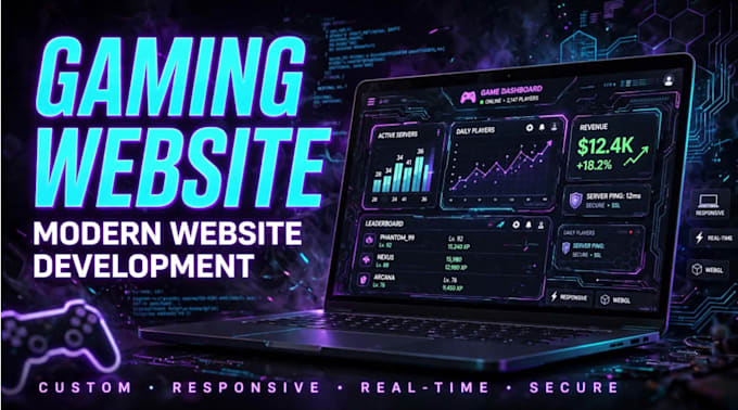 create modern website for gaming, crypto, and business