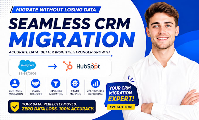 migrate salesforce hubspot contacts deals pipelines fields dashboard reporting