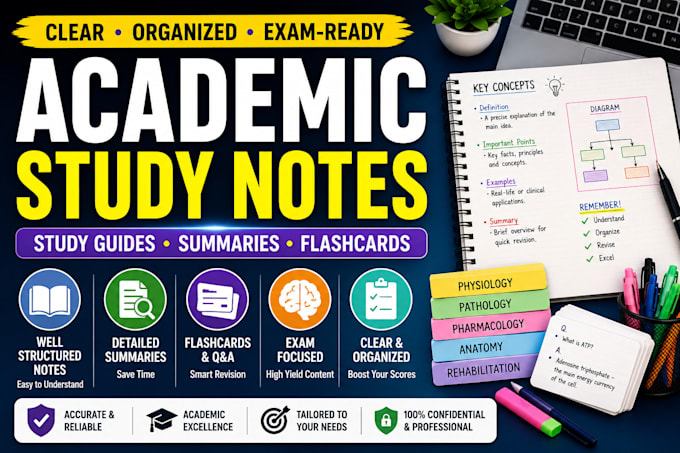 create clear academic notes, study guides and revision materials