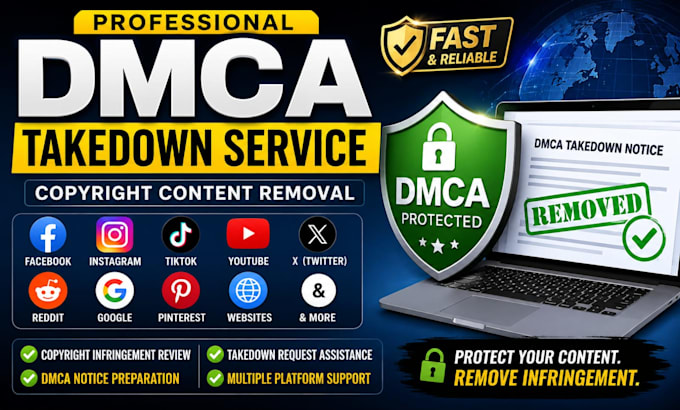 remove,delete negative defamatory posts on facebook,instagram,tiktok by dmca