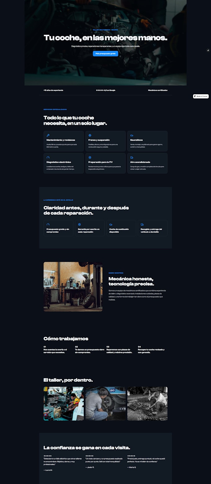 build a fast website for your workshop