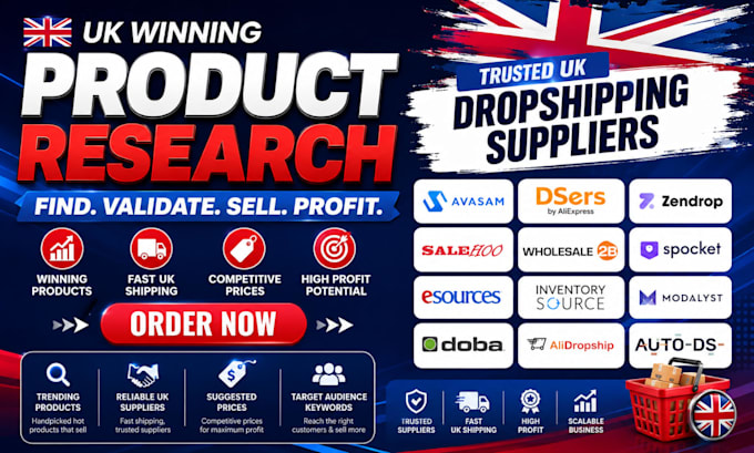do UK dropshipping product research with fast shipping