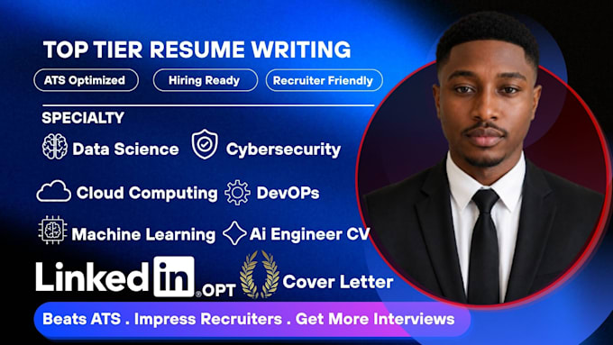 write top tier data science, cybersecurity, devops, ml, cloud, ai cv and resume