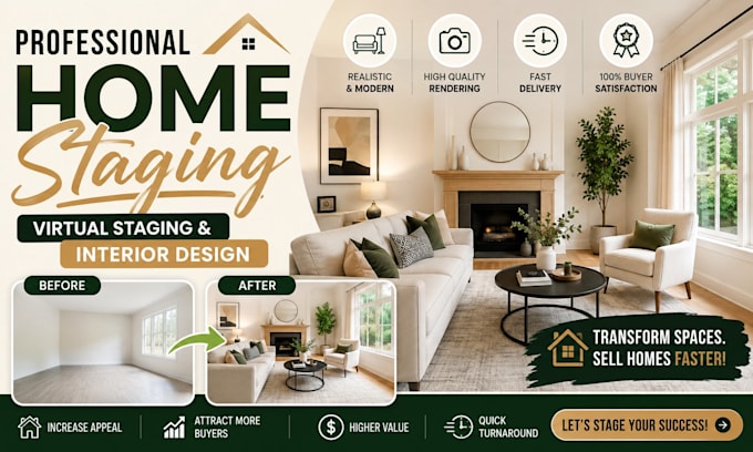 do professional home staging, virtual staging and interior design