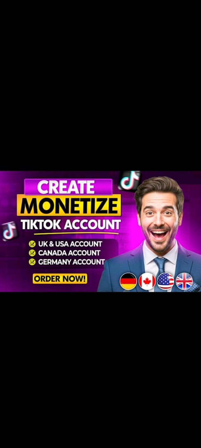 create uk, usa tiktok account with creative reward program