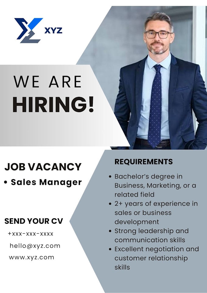 create professional job vacancy and hiring advertisement posts