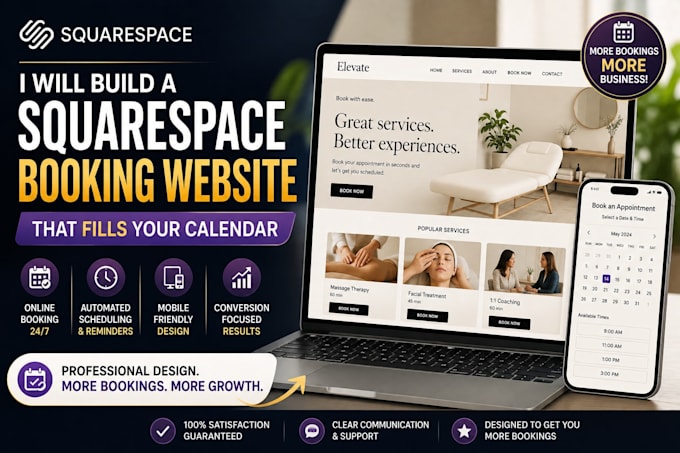build a squarespace booking website that fills your calendar