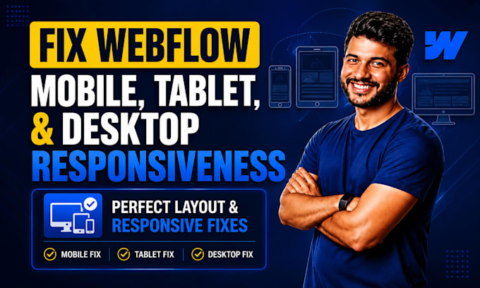 fix webflow mobile responsiveness issues, errors or problems