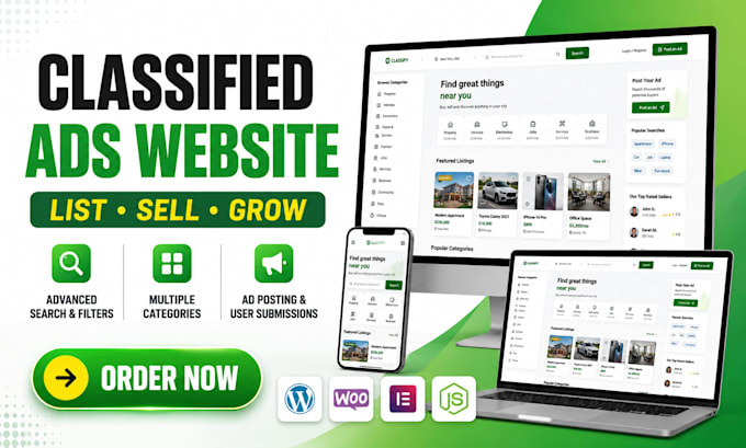 build classified ads website, directory website or listing platform