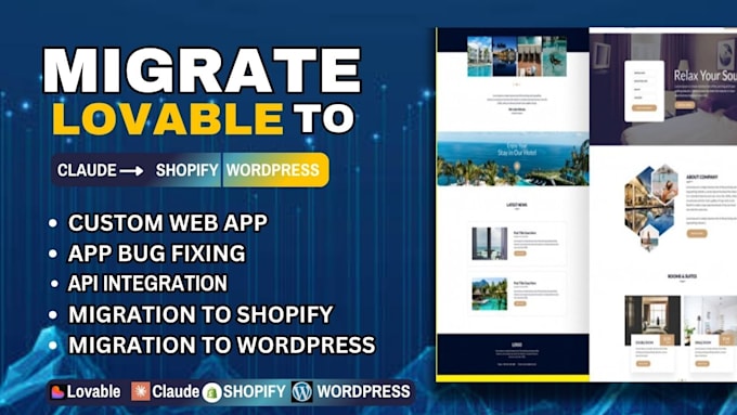 migrate lovable ai to shopify, claude to shopify, wordpress and fix lovable app