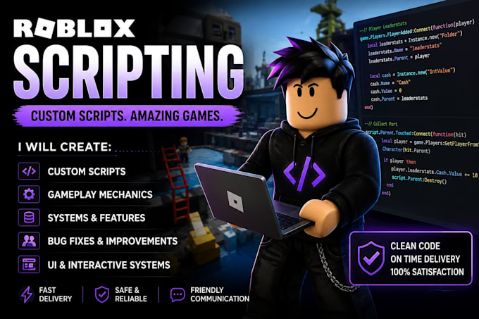create custom roblox scripts and game systems