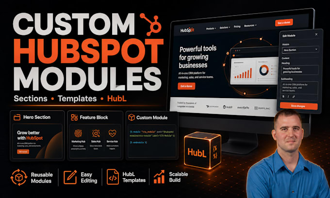 develop custom hubspot cms modules, sections and templates