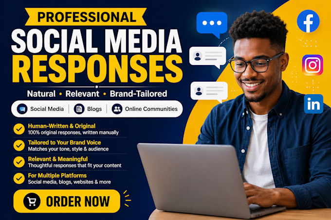 write professional social media responses tailored to your brand