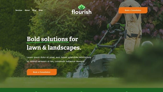 build wix landscaping website fall cleanup lawn care website
