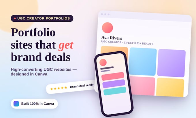 design a high converting ugc portfolio website in canva