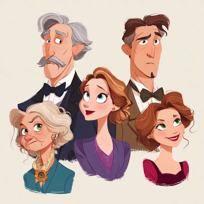 portrait in disney cartoon illustration