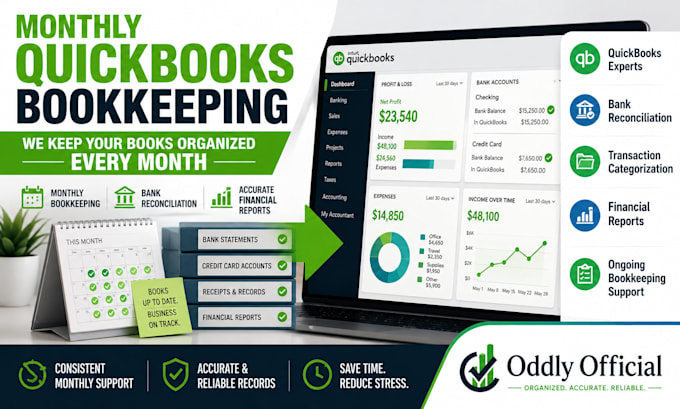 keep your quickbooks bookkeeping organized every month