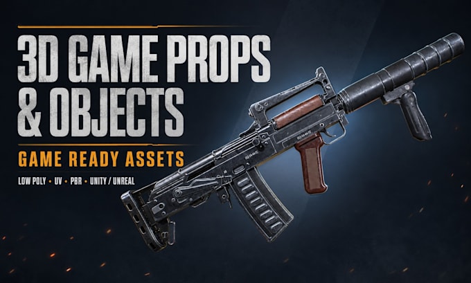 create 3d game props and objects for unity and unreal