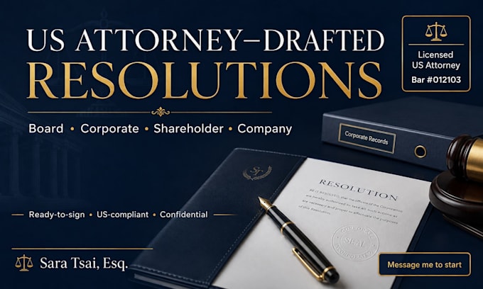 draft comprehensive company resolution documents and forms